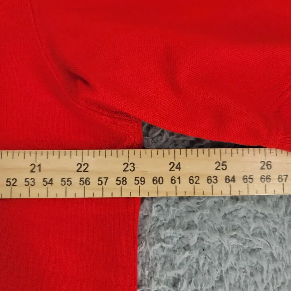 Nike‎ Men's Large Red Polo Shirt Ohio State Logo Gray Trim Swoosh Embroidered
